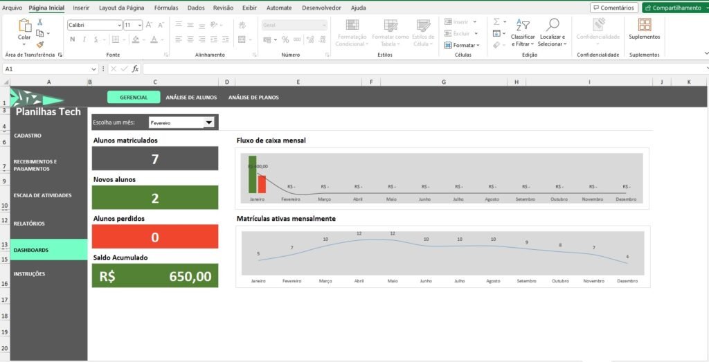 Planilha Gestão De Academias Em Excel Planilhas Tech