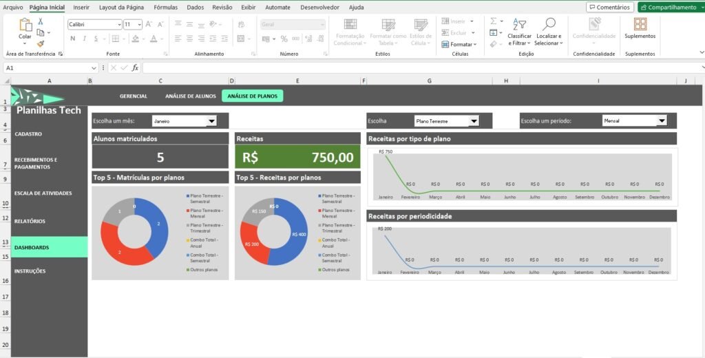 Planilha Gestão De Academias Em Excel Planilhas Tech