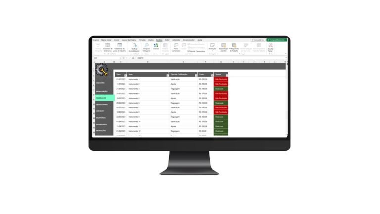 Planilha De Manutenção Preventiva E Calibração Em Excel