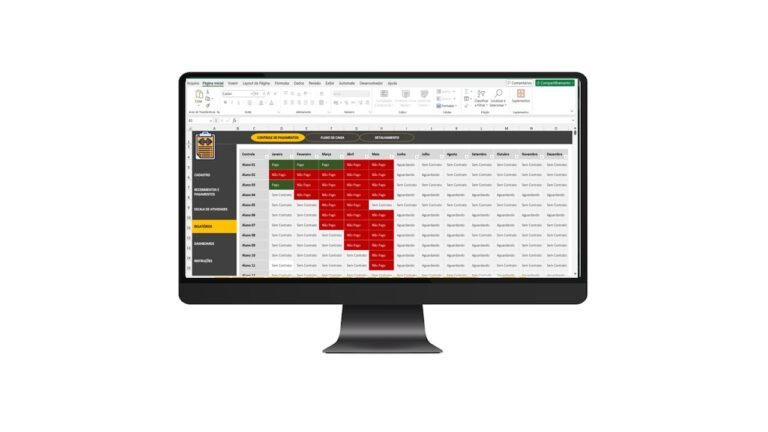 Planilha de gestão para academia em Excel com controle de alunos, mensalidades e finanças