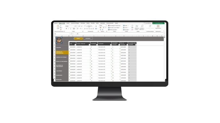 Planilha de Controle de estoque de Almoxarifado em Excel