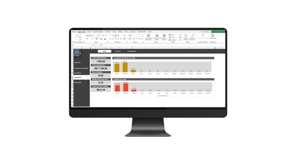 Planilha Para Controle De Combustível Frota Completa