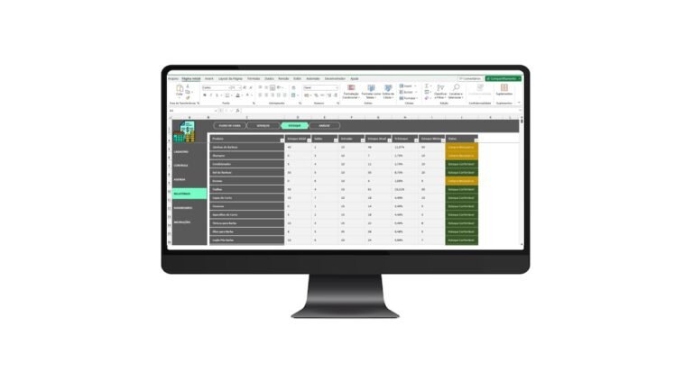 Planilha de gestão para barbearia e barber shop em Excel com controle financeiro e agendamentos