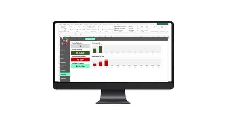 Planilha 4 P's do Marketing - Marketing Mix em Excel