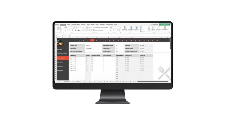 Planilha de Ficha Técnica para Restaurantes em Excel
