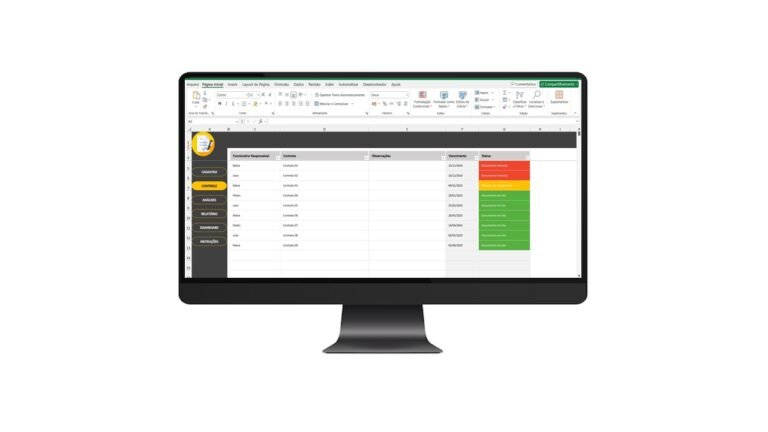 Planilha para Controle de Vencimento de Contrato em Excel