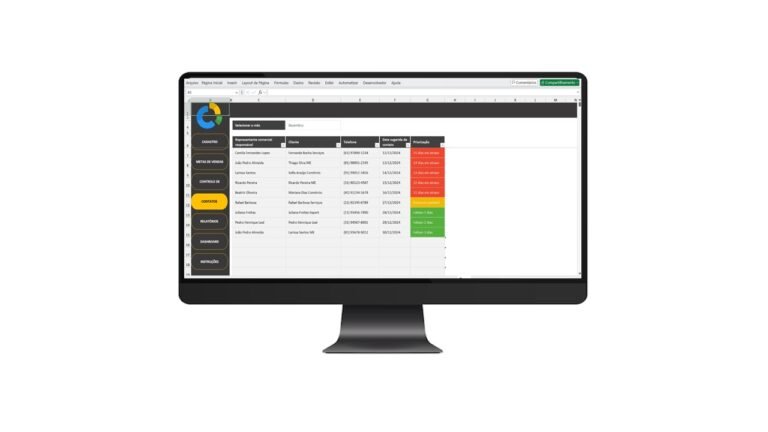 Planilha de Controle para Representantes Comerciais em Excel