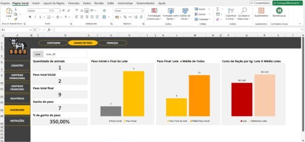 Planilha para Controle e Custo de Confinamento Bovino em Excel - Imagem 3