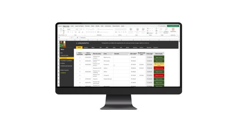 Planilha Completa de Controle de Contas a Pagar Com Alerta de Vencimento em Excel