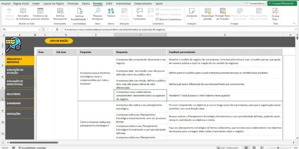 Planilha Diagnóstico Empresarial Completo em Excel - Imagem 8