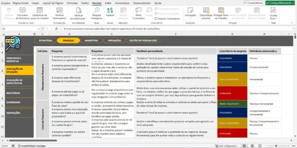 Planilha Diagnóstico Empresarial Completo em Excel - Imagem 9