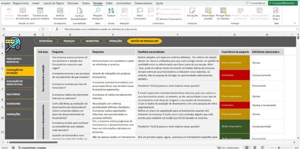 Planilha Diagnóstico Empresarial Completo em Excel - Imagem 7