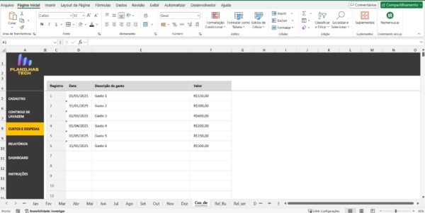 Planilha de Controle para Lavagem de Carros - Lavacar - Em excel - Imagem 6