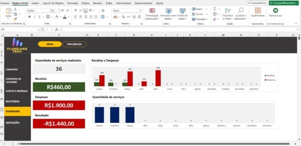 Planilha de Controle para Lavagem de Carros - Lavacar - Em excel - Imagem 9
