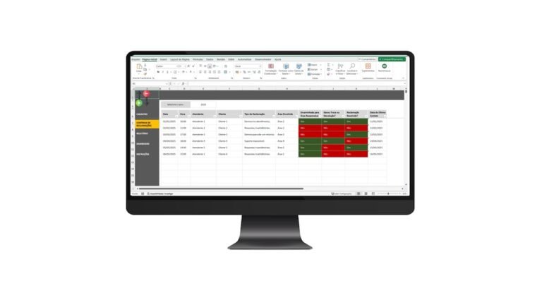 Planilha para Controle de Reclamações de Clientes em Excel