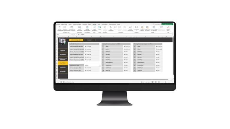 Planilha de Controle de Obra Completa em Excel