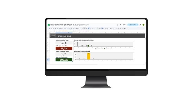 Planilha de Plano de Ação 5W2H no Google Sheets