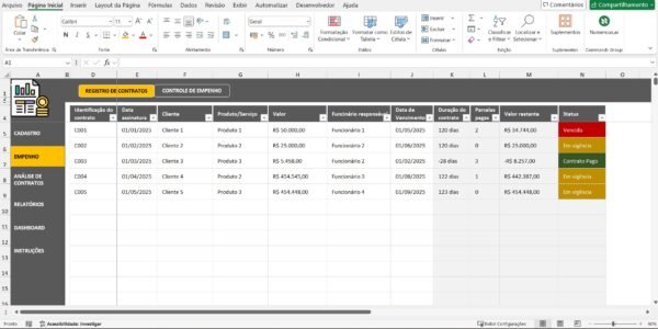 Planilha de Controle de Saldo por Contrato ou Empenho - Imagem 8