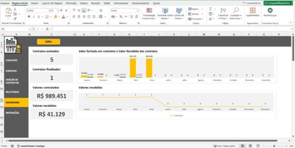 Planilha de Controle de Saldo por Contrato ou Empenho - Imagem 3