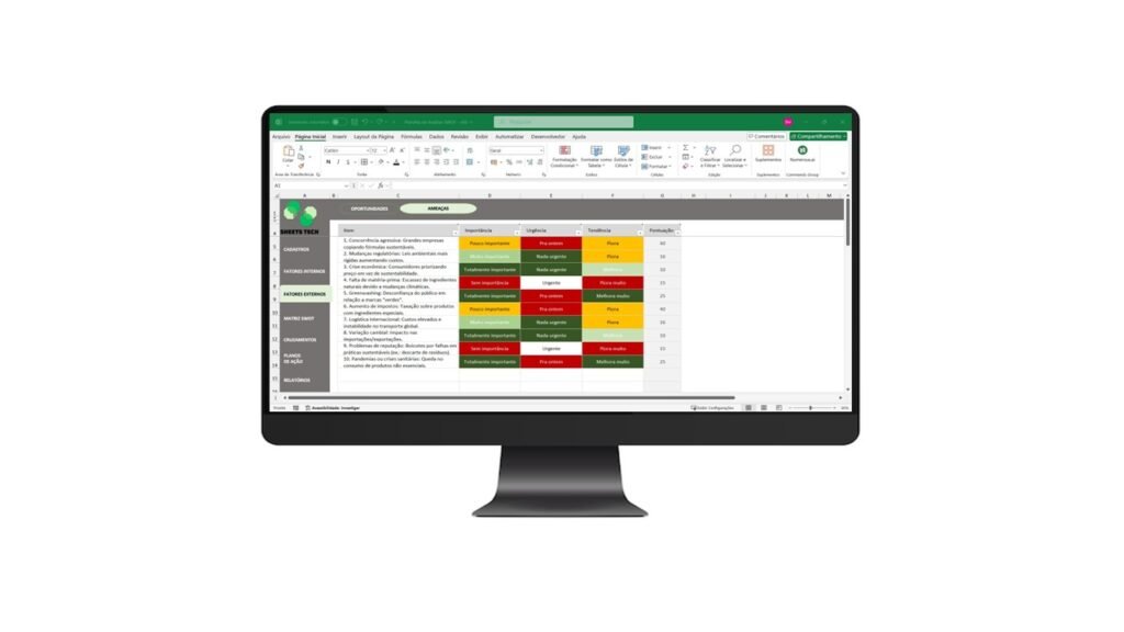 Planilha Análise Swot em Excel