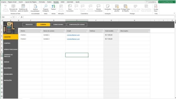Planilha de Parcelamento de Vendas com Estoque e Clientes - Imagem 6