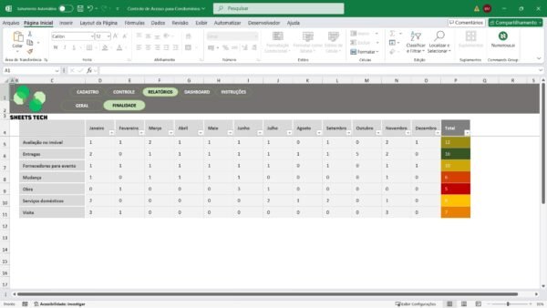 Planilha para Controle de Acesso a Condomínios em Excel - Imagem 8