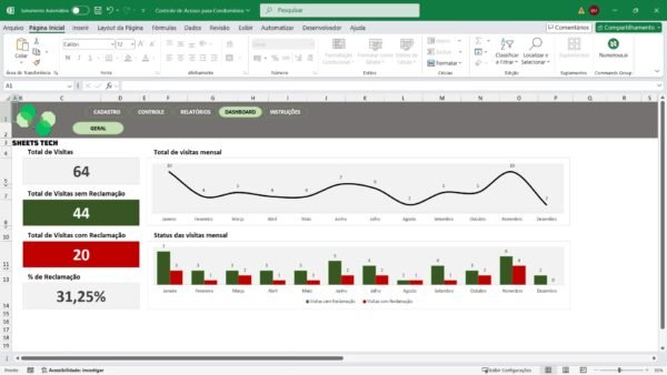Planilha para Controle de Acesso a Condomínios em Excel - Imagem 2