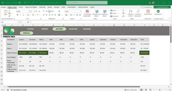 Planilha para Controle de Carro de Aplicativo (Uber, 99, InDrive) - Imagem 5