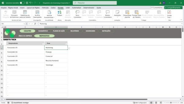 Planilha de Diagnóstico e Governança Coorporativa em Excel - Imagem 6