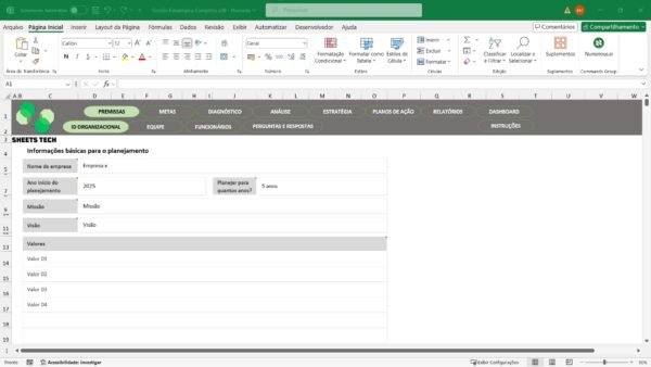 Planilha de Gestão Estratégica Completa em Excel - Imagem 2