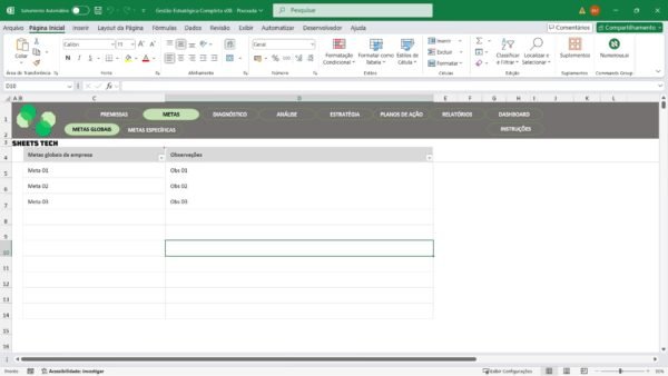 Planilha de Gestão Estratégica Completa em Excel - Imagem 3