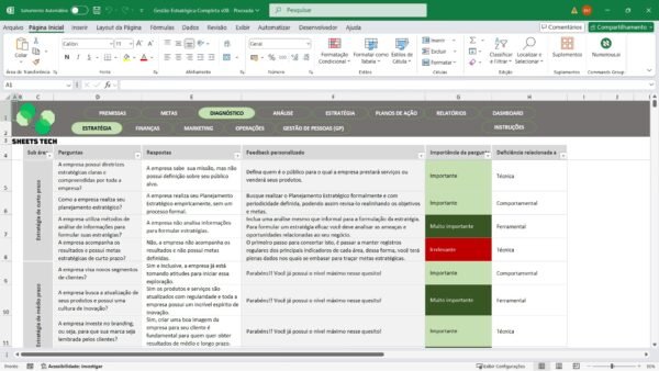 Planilha de Gestão Estratégica Completa em Excel - Imagem 4