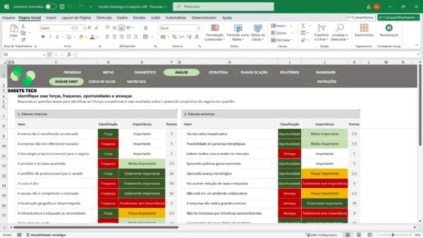 Planilha de Gestão Estratégica Completa em Excel - Imagem 5