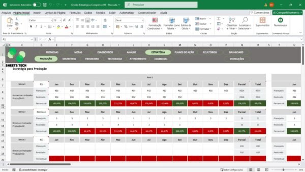 Planilha de Gestão Estratégica Completa em Excel - Imagem 7