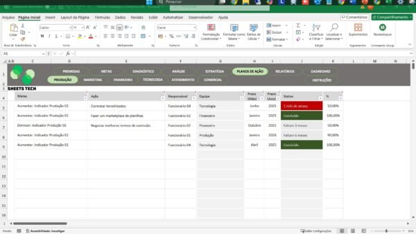 Planilha de Gestão Estratégica Completa em Excel - Imagem 8