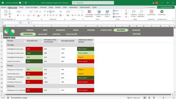 Planilha de Gestão Estratégica Completa em Excel - Imagem 9