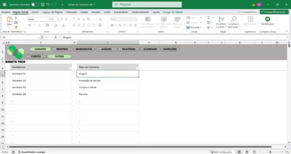 Planilha para Gestão e Controle de Contratos em Excel - Imagem 6