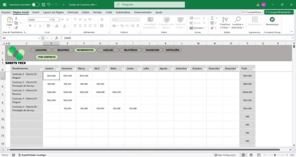Planilha para Gestão e Controle de Contratos em Excel - Imagem 7