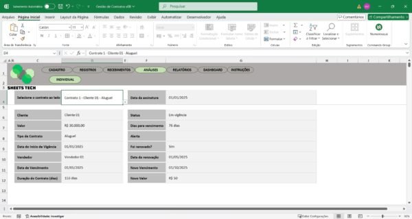 Planilha para Gestão e Controle de Contratos em Excel - Imagem 5