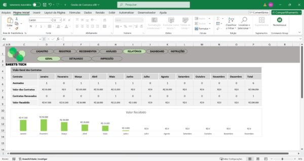 Planilha para Gestão e Controle de Contratos em Excel - Imagem 8