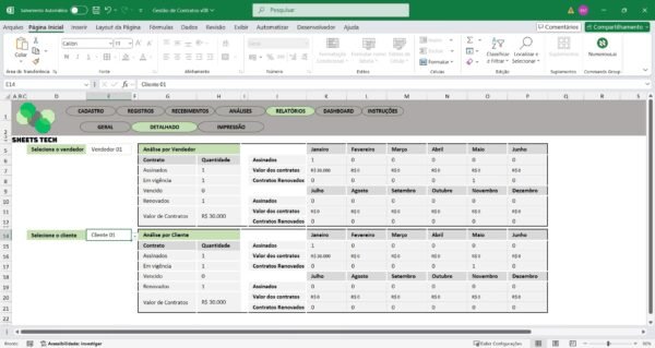 Planilha para Gestão e Controle de Contratos em Excel - Imagem 2