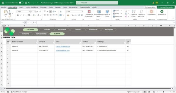Planilha para Locação de Materiais para Eventos em Excel - Imagem 6