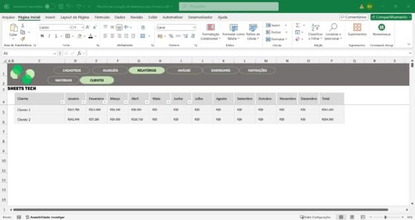 Planilha para Locação de Materiais para Eventos em Excel - Imagem 9