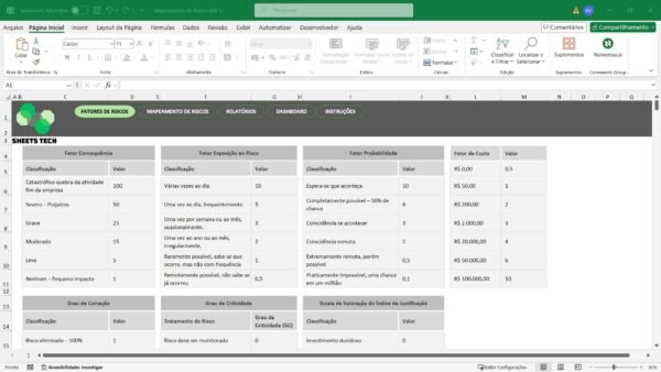 Planilha para Mapeamento de Riscos em Excel - William T. Fine - Imagem 2