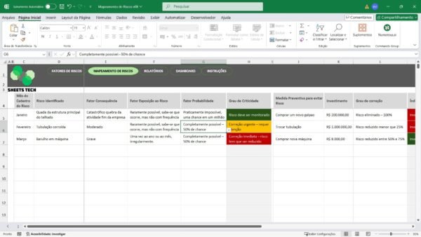 Planilha para Mapeamento de Riscos em Excel - William T. Fine - Imagem 3