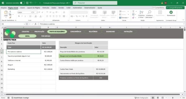 Planilha de Precificação de Serviços em Excel - Imagem 5