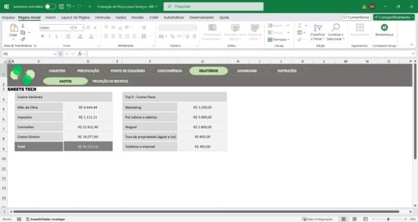 Planilha de Precificação de Serviços em Excel - Imagem 8