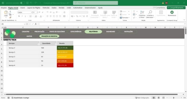 Planilha de Precificação de Serviços em Excel - Imagem 9