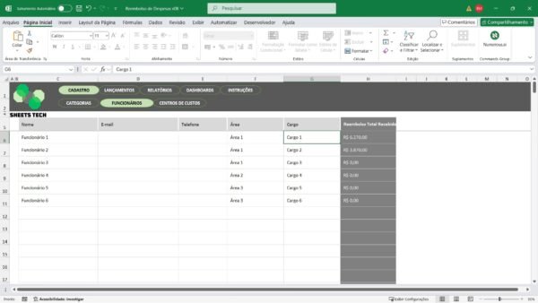 Planilha de Reembolso de Despesas em Excel - Imagem 6