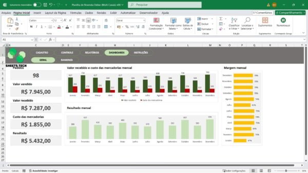 Planilha de Revenda Multicanais em Excel - Imagem 2